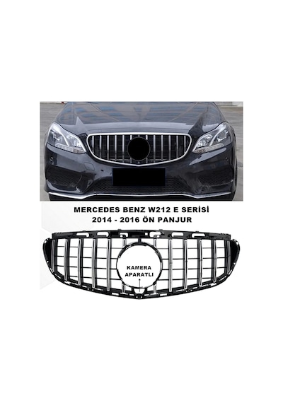W212 E Seri Spor Ön Panjur Izgaralı Piano Black & Krom 2014-2016