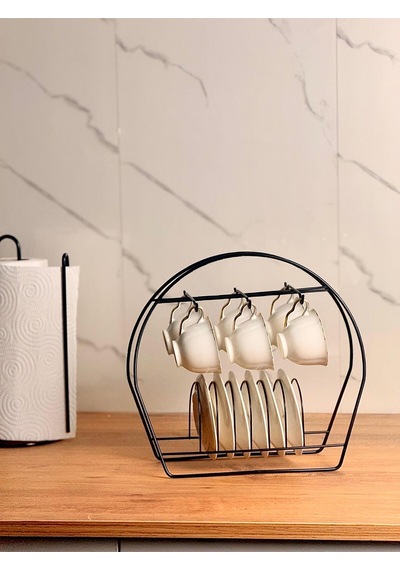 Metal 6lı Fincan Askısı Siyah Metal 28 X 28 Siyah Tr Diğer