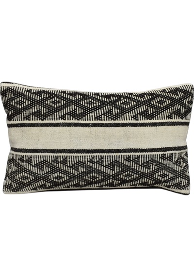 Zehra Abla Halı Yeni El Dokuma Dekoratif Lumbar Kilim Kırlent Yastık Kılıfı 6580 Çok Renkli