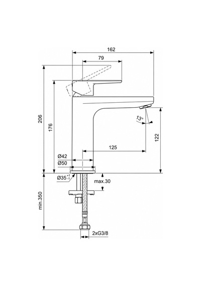 Cerafine O Grande Lavabo Bat Krom Bc554aa