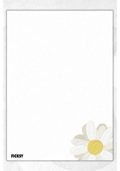 A5 Çiçek Bloknot Çizgisiz Defter - 50 Yaprak - Memopad - Notepad - Not Defteri - Not Kağıdı - 3218 Çok Renkli