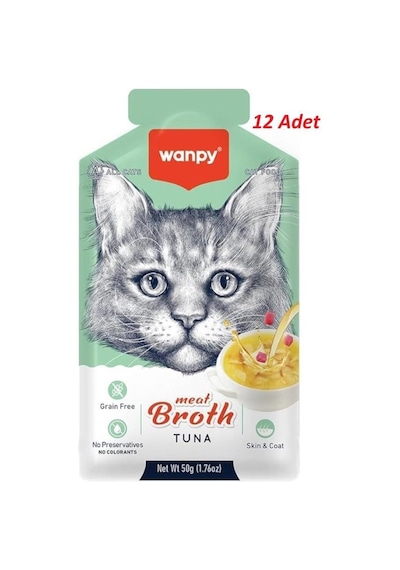 Wanpy Kediler Için Ton Balıklı Kedi Çorbası 12 x 50 G