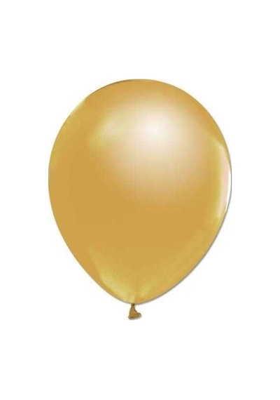 Gold 10 Adet Metalik Helyum Uyumlu Gold Balon+gold Parlak Balo