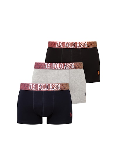 U.s. Polo Assn. Erkek Siyah - Gri Melanj - Lacivert 3 Lü Boxer Siyah - Gri Melanj - Lacivert