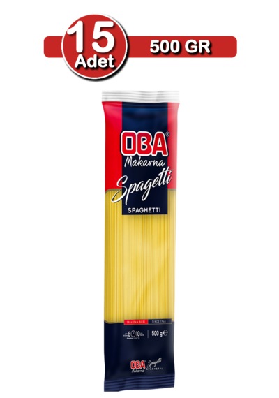 Oba Spagetti Makarna 500 G X 15 Adet Aile Boyu Paket