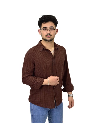 Erkek Spor Silim Fit Uzun Kol Gömlek G5005 Bgl-st04494 kiremit