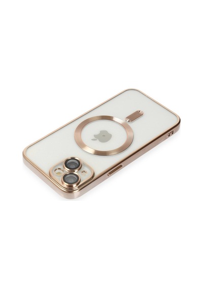 Newface - 771 - Apple iPhone Uyumlu 15 Kılıf Kross Magneticsafe Kapak - Csmo-tex - - Gold