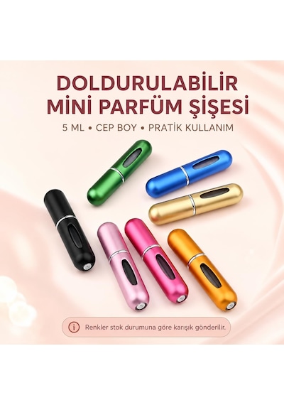 Doldurulabilir Mini Parfüm Şişesi 5 Ml, Cep Boy Parfüm Atomizeri, Taşınabilir Sprey Şişesi, Çanta İçi Seyahat Parfüm Ve Kolonya Şişesi