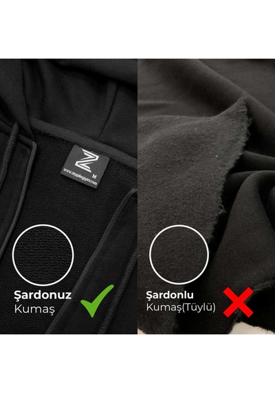 Half Life Logo Pocket Siyah Fermuarlı Kapşonlu Sweatshirt