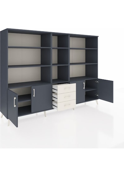 Hyperion Dolap 11 Raflı 3 Çekmeceli 4 Kapaklı 220x44x163 Antrasit Antrasit-antrasit/aytaşı Hyperion Dolap 11 Raflı 3 Çekmeceli 4 Kapaklı 220x44x163 Antrasit Antrasit-antrasit/aytaşı