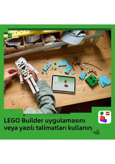 LEGO® Minecraft® İskelet 21594 - 10 Yaş ve Üzeri Çocuklar için Aksesuarlar İçeren Yaratıcı Oyuncak Yapım Seti (502 Parça)