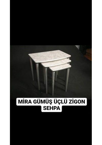 Moleni Mira Gümüş Zigon Sehpa