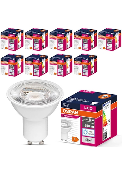 Osram Led Value Par16 4.5w Gu10 6500k Soğuk Beyaz Ampul 10 Adet 10 Adet