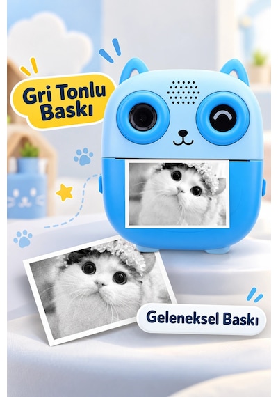 SY S5 Şipşak Baskılı Çocuk Kamera Dijital Fotoğraf Makinesi