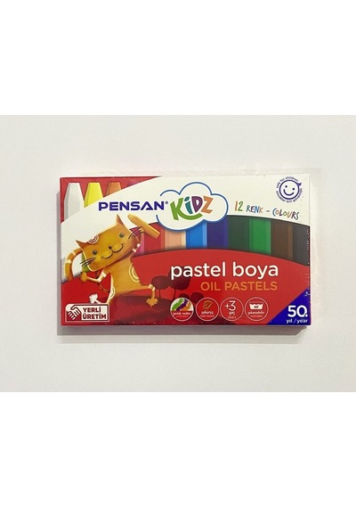 Kidz 12 Renk Pastel Boya, Karton Kutu Karışık
