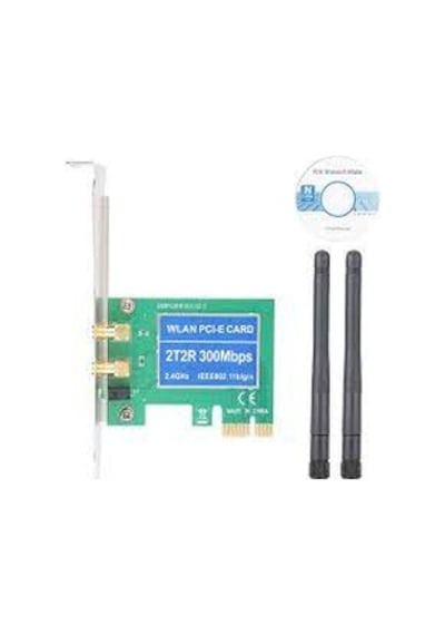 Masaüstü Pc için PCI E 300Mbps Mini PCI Çift Anten Wifi Kart Pce