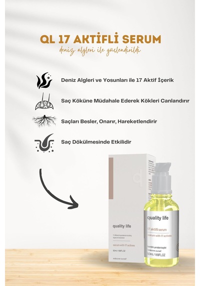 Quality Life Saç Dökülmesine Karşı Şampuan 3 x 300 ML + Saç Vitamini 3 x 60 Tablet + Serum 3 x 50 ML