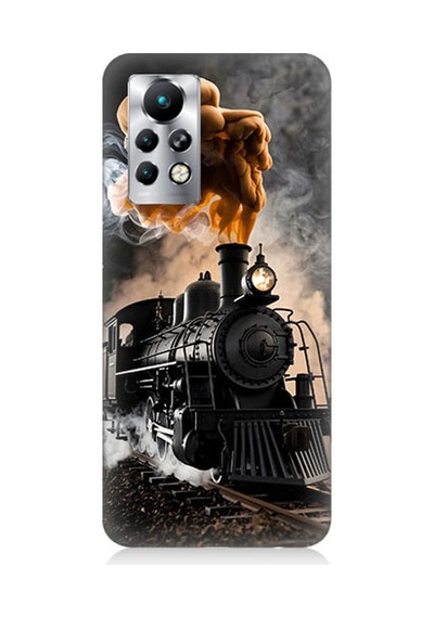 İnfinix Note 11 Pro Uyumlu Kara Tren Desenli Silikon Kılıf