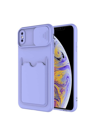 Apple Uyumlu iPhone Xs Max 6.5 Kılıf Tchs Kartix Kapak - Koyu Mor Koyu Mor