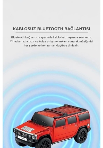 Özel Üretim Torima Bluetooth Hoparlör Araba Tasarımlı D48 Kırmızı Eğlence Aleti Müzik
