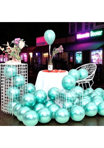Ultra Yüksek Kalite 50 Adet Açık Yeşil Krom Balon Aynalı Parlak Metalik Balon Krom Açık Yeşil Balon YEŞİL