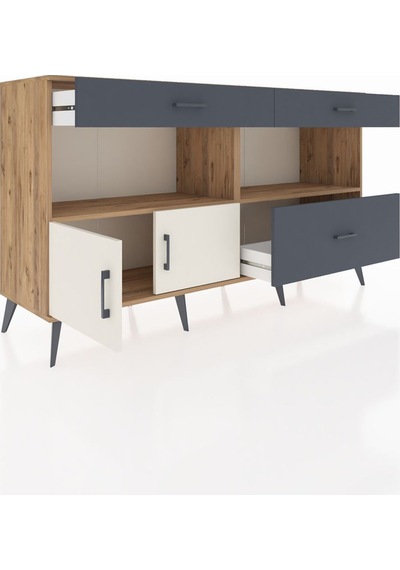 Hyperion Konsol 2 Raflı 3 Çekmeceli 2 Kapaklı 176x44x99 Çam-aytaş Çam-aytaşı/antrasit Hyperion Konsol 2 Raflı 3 Çekmeceli 2 Kapaklı 176x44x99 Çam-aytaş Çam-aytaşı/antrasit