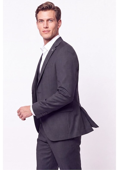 Efor Slim Fit Çift Yırtmaç %97 Yünlü Doku Desenli Esnek Antrasit Yelekli Takım Elbise Tk 927 Efor Slim Fit Çift Yırtmaç %97 Yünlü Doku Desenli Esnek Antrasit Yelekli Takım Elbise Tk 927