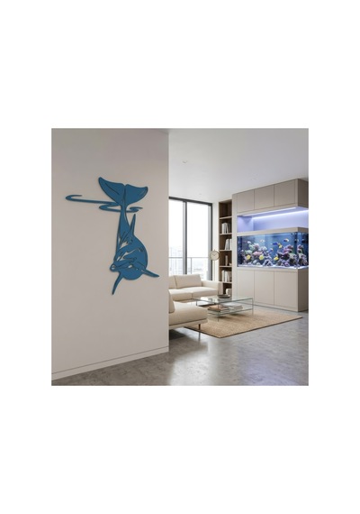 Yunus Balığı Metal Duvar Tablosu - Metal Duvar Sanatı - Kırmızı - 21 X 30 Cm