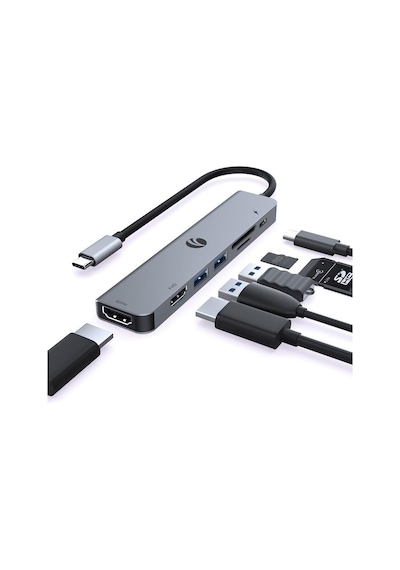 Vcom Cue39 Type-c To Hdmi 4k 60hz +hdmi 1080p 60hz +usb3.0+sd2.0+tf2.0+pd 3.0 100w Çoklayıcı