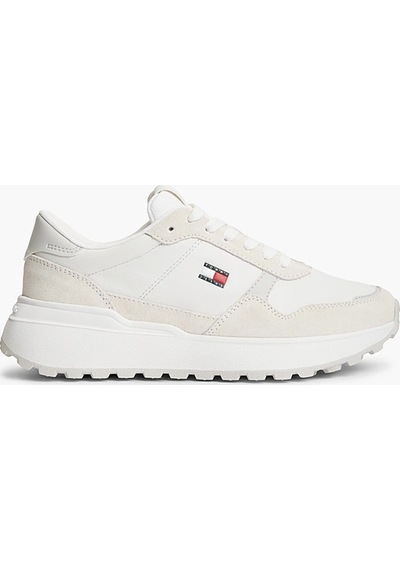 Tommy Hilfiger Kadın Marka Logolu Günlük Kullanıma Uygun Ekru Sneaker En0en03123 Ybl