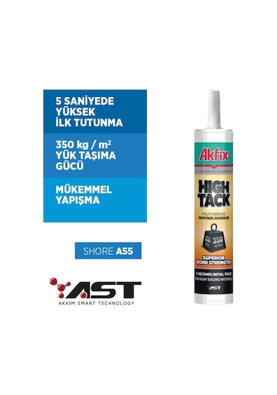 Akfix High Tack Ast Montaj Yapıştırıcı Beyaz 290Ml