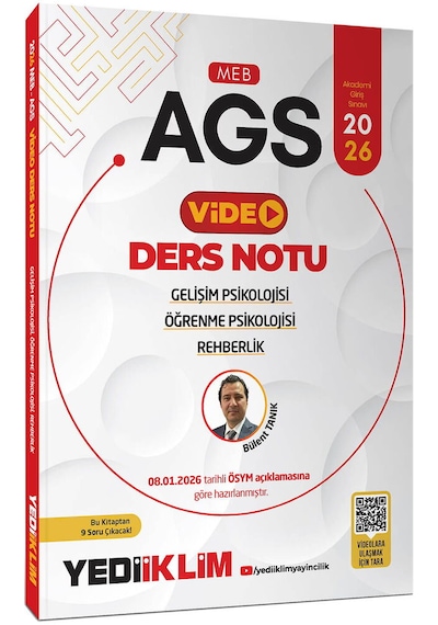 Yediiklim 2026 MEB AGS Gelişim Psikolojisi Öğrenme Psikolojisi ve Rehberlik Video Anlatımlı Ders Notu