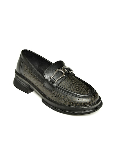 Fox Shoes U704126509 Siyah Loafer Makosen Kadın Ayakkabı Siyah