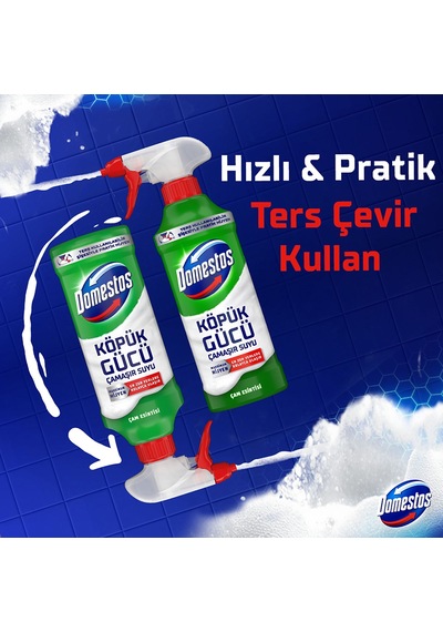 Domestos Köpük Gücü Köpük Çamaşır Suyu Kar Beyazı 450 Ml X1 + Çam Esintisi 450 Ml X1 Diğer