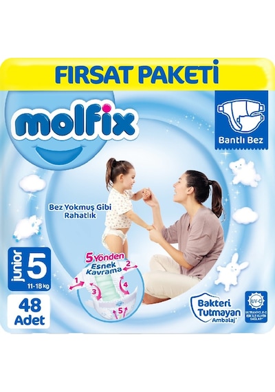 Molfix Bebek Bezi 5 Beden Fırsat Paketi 48 Adet