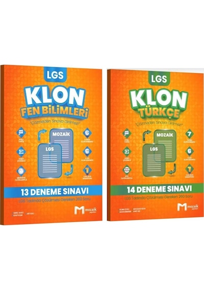 Mozaik Yayınları 8. Sınıf Lgs Fen Bilimleri Ve Türkçe Klon Deneme