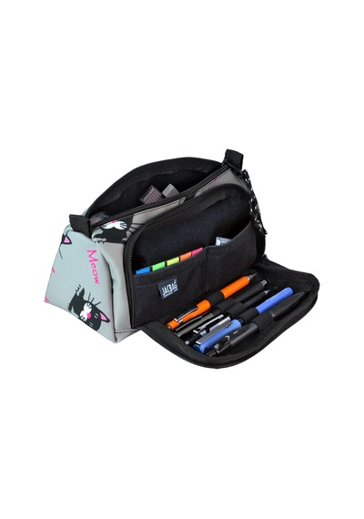 Jacbag Prime Xl-lastik Ayraçlı İki Bölmeli Kalem Kutusu Prime Xl-miyav renkli
