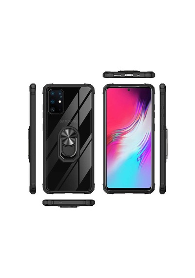 Samsung Uyumlu Galaxy S20 Plus Kılıf Standlı Yüzüklü Mola Silikon Kapak