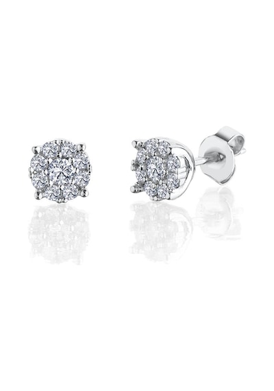 1.00 Karat Effective Diamond Koronet Tektaş Gümüş Küpe