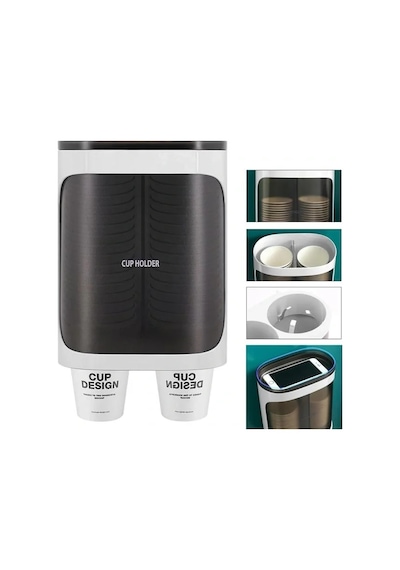 Sunup Sn-27108 Kendinden Yapışkanlı Çiftli Plastik - Karton Bardak Dispenseri