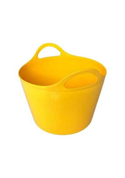 Sarı Esnek Plastik Kova 20 Litre, Temizlik Kovası, Esneyebilen Oyuncak Ve Çamaşır Sepeti Çok Renkli