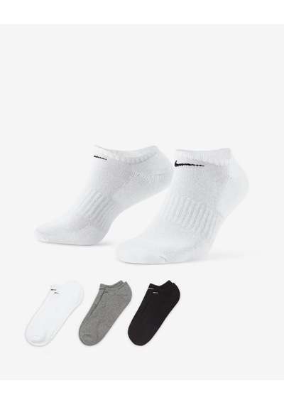 Nike Sx7673-964 Everyday Cushioned No-show Antrenman Çorapları 3 Çift Cok Renklı