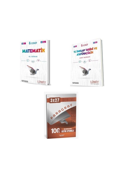 2027 Limit 8. Sınıf Matematik El Kitabı + İnkılap Tarihi Ve Atatürkçülük T C Soru + Ankapade 3'lü Set