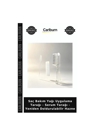 Özel Üretim Pratik Saç Bakım Yağı Uygulama Tarağı - Serum Tarağı - Yeniden Doldurulabilir Hazne
