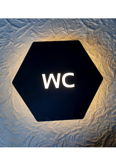 Black Honeycomb Serisi Işıklı Wc Yönlendirme Tabelası