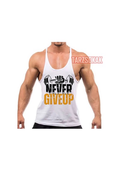 Tarzsokak Gym Tank Top Fitness Sporcu Atleti Gym28 Beyaz