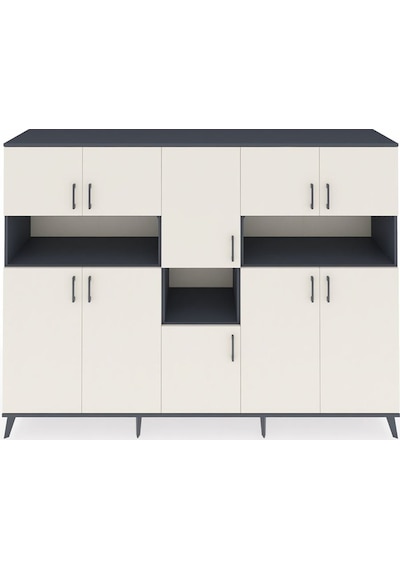 Hyperion Dolap 14 Raflı 10 Kapaklı 220x44x163 Antrasit-aytaşı/ant Antrasit-aytaşı/antrasit