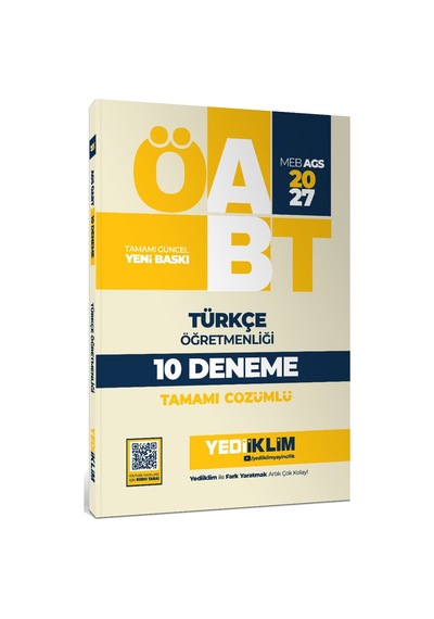 Yediiklim Yayınları 2027 Meb Ags Öabt Türkçe Öğretmenliği Tamamı Çözümlü 10 Deneme