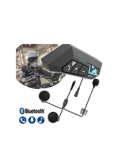 Kablosuz Motosiklet Kask Kulaklığı Bluetooth Mikrofonlu Sürüş Sistemi 00652097