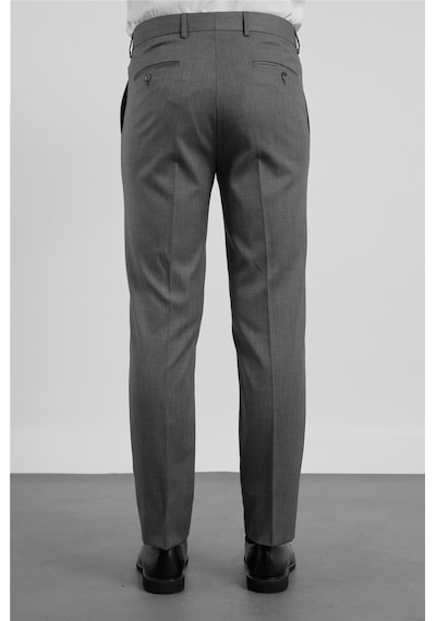 İmza Siyah - Bej Yan Cep Kendinden Desenli Comfort Fit Classic Pantolon 1003255177